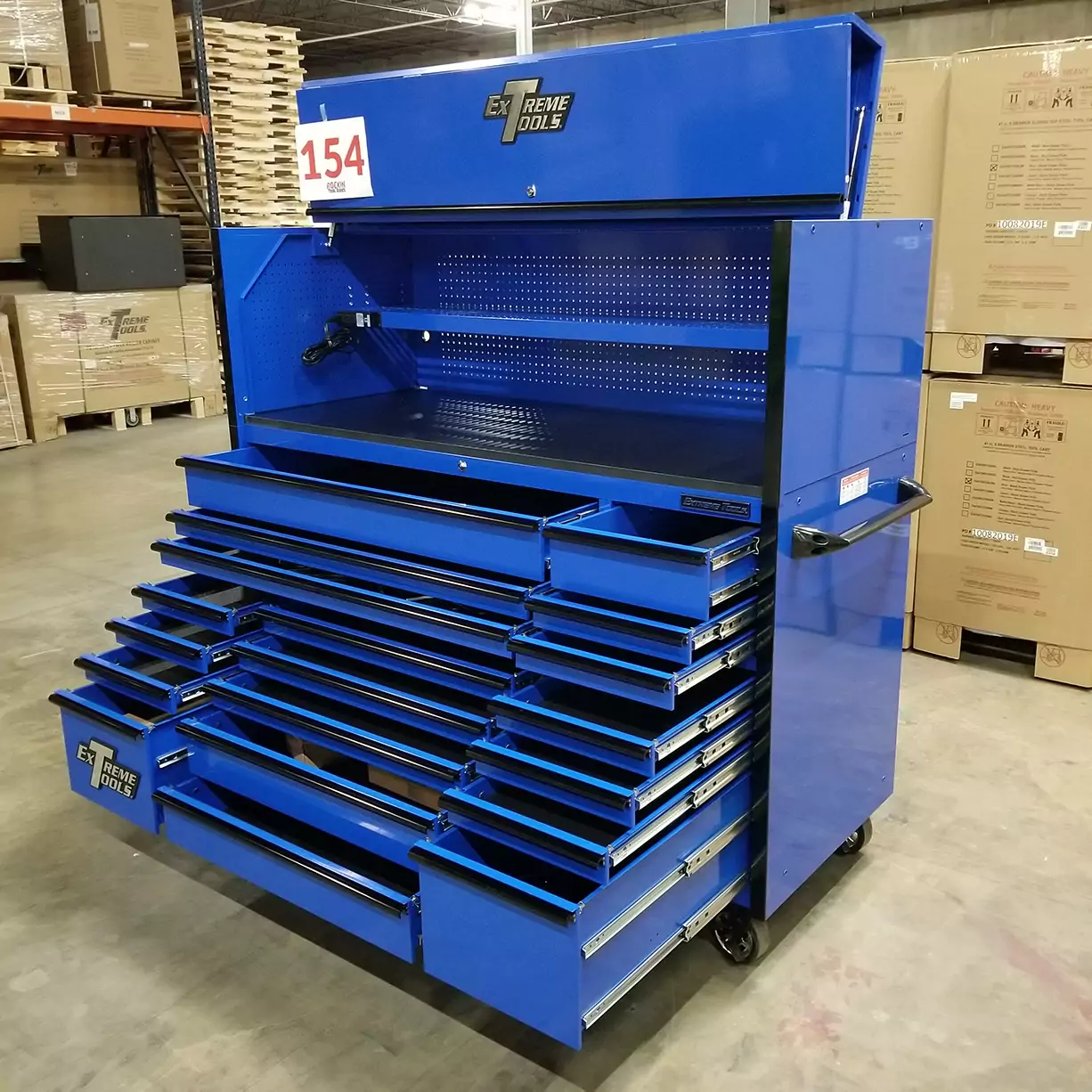 Extreme Tools 72 inch roller cabinet with hutch