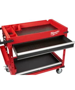 Milwaukee 40 Inch Steel Work Cart for Sale – 2-Drawer Mobile Tool Cart - Image 6